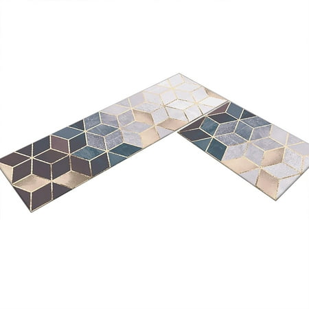 

ZTTD Kitchen Rugs & Mats [2 Pieces] Super Absorbent Microfiber Kitchen Mats Non~Slip Machine Washable Running Rugs For Floor Kitchen Bathroom Sink Office Laundry A