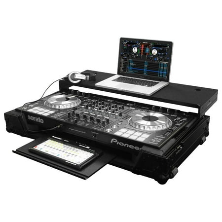 BLACK LABEL PIONEER DDJ-RZ/SZ/SZ2 GLIDE STYLE CASE W/WHEELS & BOTTOM GT GLIDE TRAY PULLOUT SHELF