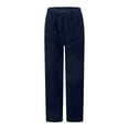 thumbnail image 2 of Trendy Women's Corduroy Casual Pants, Drawstring Elastic High-Waist Straight Leg Trousers, Loose Design, 2 of 18