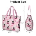 thumbnail image 3 of Tote Bag for Women - Pink Halloween Black Cats Ghosts and Pumpkins Shoulder Bag - Large Utility Work Duffle Bag with Zipper Handbag for Travel, Work, Sprots, 3 of 5