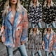 thumbnail image 4 of Cárdigan cálido de invierno para mujer, abrigo con solapa, forro polar, abrigo frontal abierto con bolsillos, prendas de vestir exteriores estampadas Fridja  BV0+5361, 4 of 4