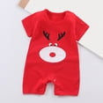 thumbnail image 2 of HCNTES Child Baby Boys Girls Short Sleeve Romper Jumpsuit Infant Kids Cute Pajamas Sleepwear Loungewear for Spring Summer(L01-Red,18-24 Months), 2 of 4
