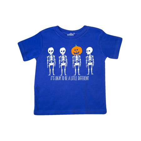 

Inktastic It s Okay to be a Little Different Skeletons and Pumpkin Gift Toddler Boy or Toddler Girl T-Shirt