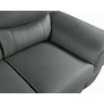 thumbnail image 2 of Modern Minimalist Genuine Leather Sofa 220×80×75cm with Solid Wood Frame, 2 of 11