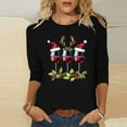 thumbnail image 2 of Wiyuqeen Christmas Women's 3/4 Sleeve T-Shirt Holiday Graphic Print Casual Comfortable Fit Tee Crew Neck Plus Size Tops S-5XL, 2 of 7