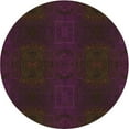 thumbnail image 1 of Ahgly Company Indoor Round Patterned Sepia Brown Area Rugs, 5' Round, 1 of 6