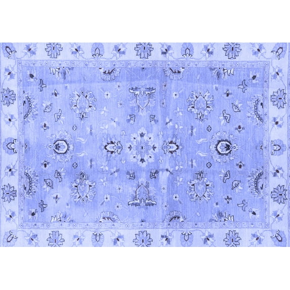 Ahgly Company Indoor Rectangle Oriental Blue Traditional Area Rugs, 8' x 12'