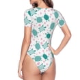 thumbnail image 4 of Naloa Sea Turtle Women's Short-Sleeved Onesie, One-Piece Swimsuit for Parties, dates, clubs - Medium, 4 of 9