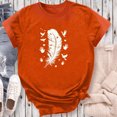 thumbnail image 4 of Dadaria T-Shirt Orange pour Femmes Manches Courtes Col Rond Été Chandail Blouses L, 4 of 5