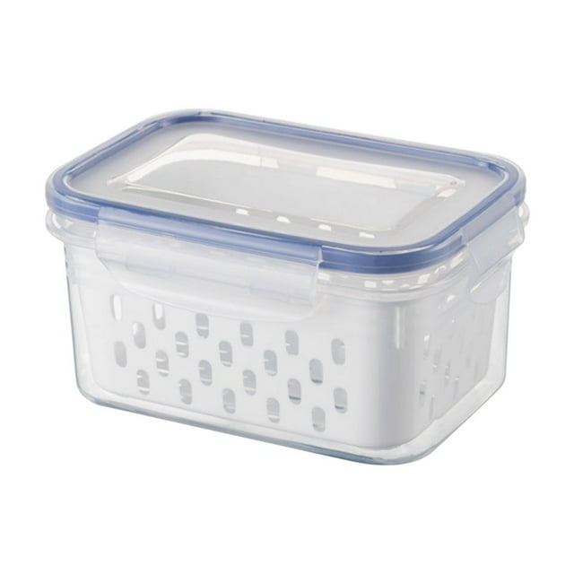 Fresh Produce Vegetable Fruit Storage Containers Fruit Vegetable Storage Containers for Fridge Draining Fresh Containers Produce Storage Containers Large Organizer Bins with Lid Colander