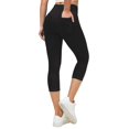 thumbnail image 1 of Capri Jeggings Ewedoos de mezclilla elástica de cintura alta, color negro, 1 of 6