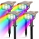 thumbnail image 1 of Focos solares para exteriores LEREKAM RGBW que cambian de color, paquete de 4, 1 of 8
