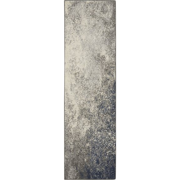 Nourison Passion Abstract Charcoal Ivory 2'2" x 10' Area Rug, (2x10)