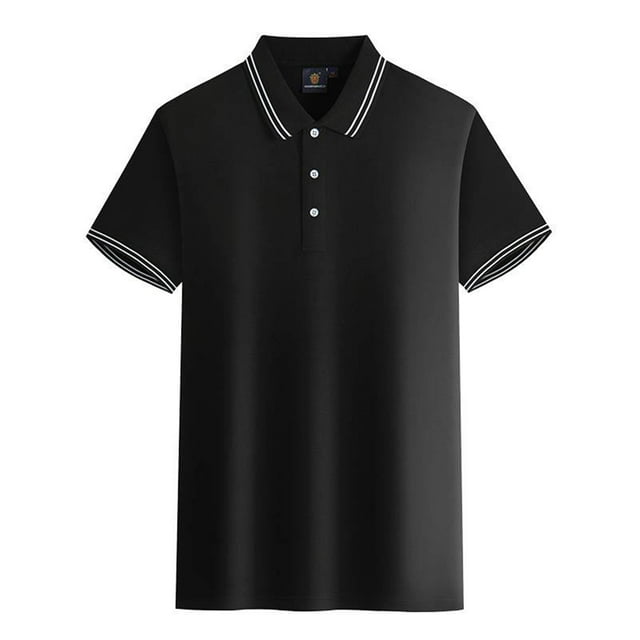 MAWCLOS Polo T-Shirt Garçon Coupe Ajustée Hauts Homme Manches Courtes Décontracté Bureau Haut Noir 3TG