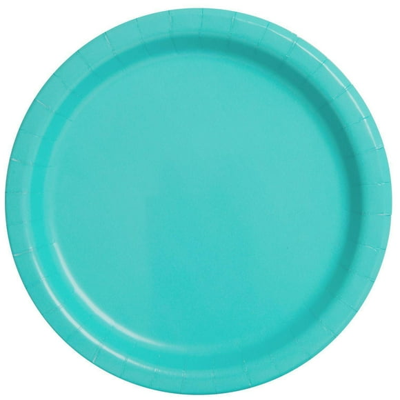 Terrific Teal Round 9" Dinner Plates, 20ct, 8.625" /21.9cm