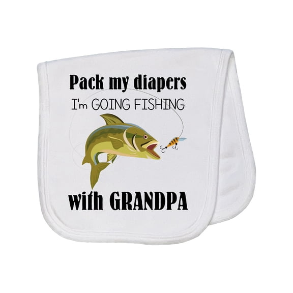 Inktastic Going Fishing with Grandpa Baby Burp Cloth