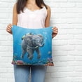 thumbnail image 3 of Throw Pillow Covers 18x18 Inch, Ocean Diving Elephant Decorative Pillow Cases for Couch Sofa Bed, Blue Coastal Coral Fish Marine Life Cotton Linen Square Home Decor Pillowcases with Hidden Zipper, 3 of 7