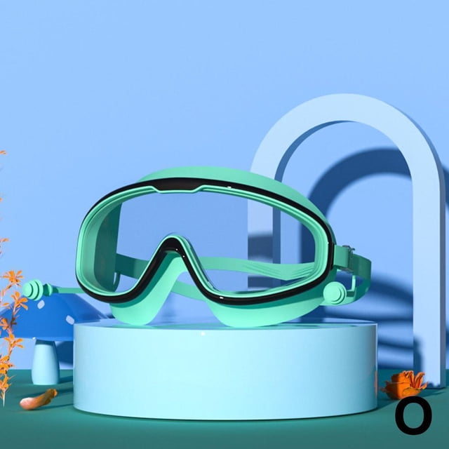 Adult Large Frame Swimming Goggles - One-Piece Design with Earplugs, High-Definition Vision, Waterproof and Anti-Fog - 1 Pair