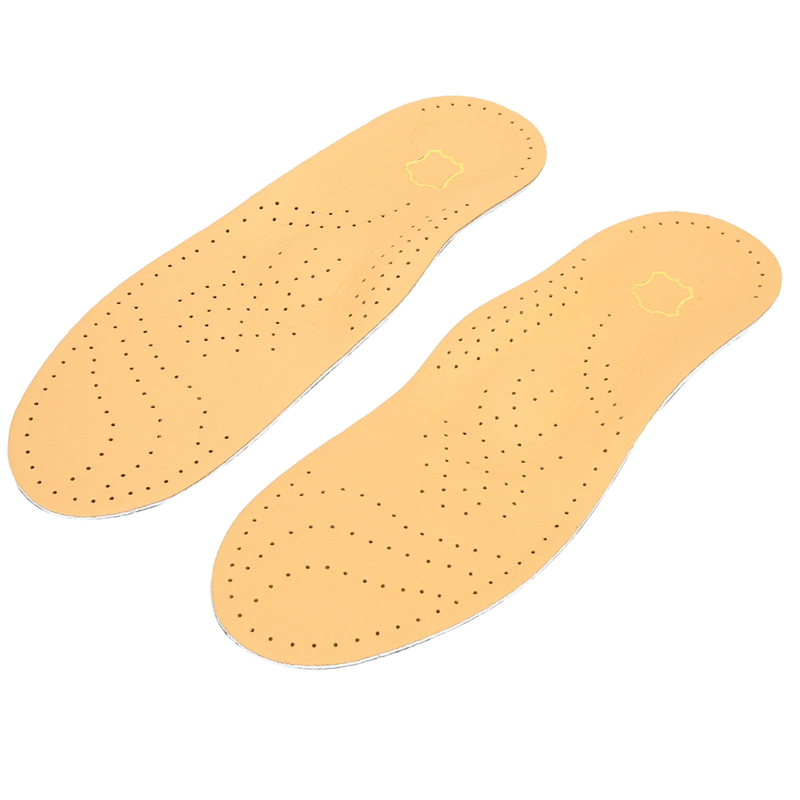 Orthopedic Foot Arch Support Insole Anti Slip Breathable Cowhide Latex Shoe Insert for Plantar Fasciitis and Foot Pain Relief, Size 41-42 (10.4 inches / 26.5 cm), Yellow (1 Pair)