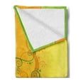 thumbnail image 2 of Modern Soft Flannel Fleece Throw Blanket, Floral Flower Swirls Leaves on the Branches Design Modern Print, Cozy Plush for Indoor and Outdoor Use, 50" x 60", Pale Green Marigold, by Ambesonne, 2 of 5