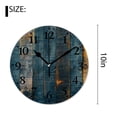thumbnail image 2 of 10 Inch Wall Clock Battery Operated Silent Clock Decorative for Office, Kitchen, Outdoor, Living Room，Blue Planks Wooden Brown Beautiful, 2 of 4