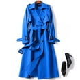 thumbnail image 2 of DondPO Trench Coat Women Trench Windbreaker Outerwear Fit Coat Women Solid Long Overcoat Slim Jacket Women's Coat Womens Coats Fall Coats for Women Blue XL Clearance！, 2 of 3