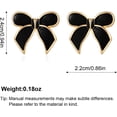 thumbnail image 7 of Fatay-T Gold Bow Earrings for Women Teen Pink Bowtie Dainty Long Tassel Drop Stud Trendy Statement Jewelry Gift, 7 of 7