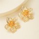 thumbnail image 3 of Punk Vintage Metal Petal Flower Stud Earrings for Women Girls Trend Goth Geometric Piercing Earring Jewelry Gifts, 3 of 3