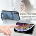 thumbnail image 4 of Allytechgroup Cards Holder Back Case for iPhone XS Max, Vintage PU Leather TPU Shockproof Slim Kickstand Anti-Drop Protective Wallet Phone Case Cover for Apple iPhone XS Max, Blue, 4 of 8
