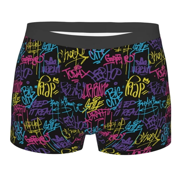 Naloa Graffiti Art Print Mens Underwear - Boxers for Men, Classic Briefs for Men