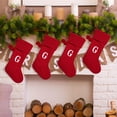thumbnail image 5 of Christmas Stocking Initial Hanging Decorations with Strings, Red Soft Knitted with White Embroidered Letter Xmas Decor, 10.6*16.5 Inches, 5 of 9