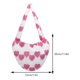thumbnail image 2 of Bolsa De Tela Esponjosa Bolso de mano de felpa esponjoso moderno en forma de corazón lindo con patrón de corazón (rosa), 2 of 8