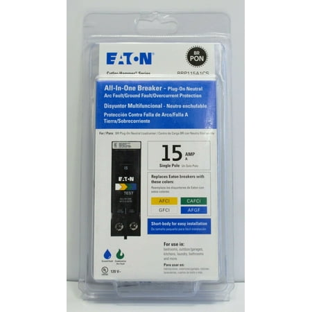 Eaton BR 15 Amp All in One AF/GF Plug-on-Neutral Breaker