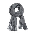thumbnail image 1 of Bufanda de Lana Pashimina Larga con Borlas Color Chal Manta Elegante Regalo Navidad para Mujer gris Soledad Bufanda con envoltura de mantón, 1 of 8