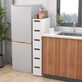 thumbnail image 2 of Gymax Armoire de Rangement Étroite à Roulettes 2 Pcs à 6 Tiroirs avec Poignées de Tirage et Roues Intégrées, 2 of 10