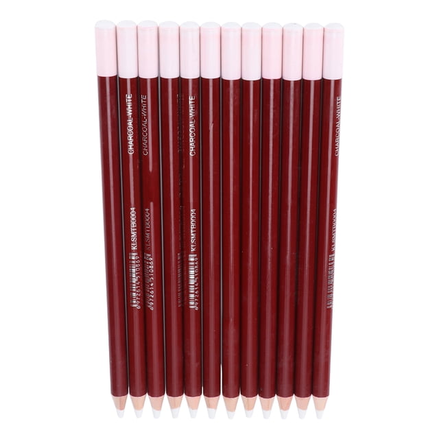 Lápiz de carbón blanco de madera, bolígrafo profesional para dibujar, artículos de papelería, arte y pintura