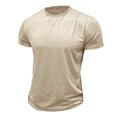thumbnail image 4 of JoveMarine Mens T-Shirts Crew Neck Casual - Basic Tees Short Sleeve Color Gym Tops, Shirts for Men Pure Cotton Summer Top, Mens Shirts for Workout,Beige L, 4 of 5