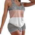 thumbnail image 1 of Guardurnaity Lady Chándal Kit Patrón Sin mangas Moda Chándal Desgaste diario Cordón Pantalones cortos Oficina en casa Yoga Ropa de playa conjuntos de ropa Gris/Rosa/Blanco S Guardurnaity AP011472-19, 1 of 6