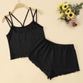 thumbnail image 5 of BRICH Women's Elegant Sleeveless Cami Tops and Shorts 2 Piece Sleepwear Sets with Breathable Comfort Outfits Black S, 5 of 5