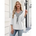 thumbnail image 3 of Zeagoo Womens Blouses 3/4 Sleeve V Neck Flounce Shirts Casual Dressy Tunic Tops Summer Fall Fashion Clothes, 3 of 8