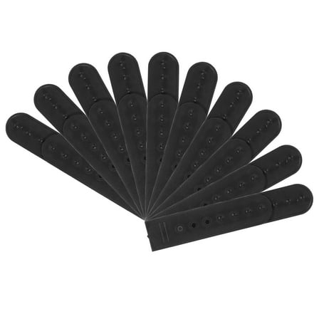 20Pcs Snapback Strap Covers 7 Holes Replacement Fasteners Buckle Extender for Baseball Cap Cowboy Hat Black