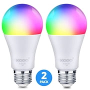XODO 2-Pack Smart WiFi Light Bulb, Multi Color Changing LED, App Controlled
