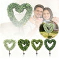thumbnail image 2 of Artificial Heart Topiary Decoration With Green Foliage And White Florets For Home Office Garden, 2 of 8