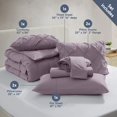 thumbnail image 3 of LammaLoe Full Size Comforter Sets, 7 Piece Bed In A Bag Pintuck Bedding Sets, Dusty Purple, 3 of 6
