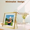 thumbnail image 3 of Gold Floating Frame ;x; Vertical Set For Picture x x x Tabletop Shelf Photo Frame Classy For Wedding Birthday Anniversary Home or Office Decor, 3 of 8