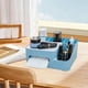 thumbnail image 5 of Organizador para caja de pañuelos | Soporte multifuncional para servilletas de escritorio con compartimentos para control remoto, bolígrafos, teléfono | Plástico ABS | Verde, azul, rosa, 5 of 6