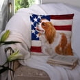 thumbnail image 3 of Carolines Treasures BB9663PW1414 Cavalier Spaniel Patriotic Fabric Decorative Pillow  14Hx14W multicolor, 3 of 4