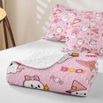 thumbnail image 4 of Homewish Kawaii Coquette Ghost Quilt Full for Girls, Witch Hat Spider Web Candy Boo Full Bedspread Sets, 3-Piece, 4 of 7