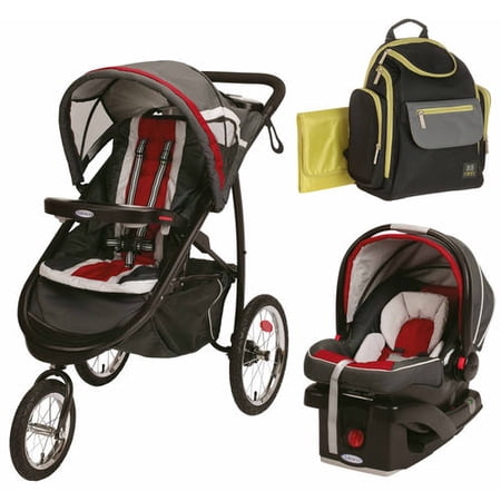 Graco Fast Action Fold Jogger Click Connect Travel System, Chili Red save 30% on Diaper Back Pack