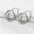 thumbnail image 5 of LeCalla 925 Sterling Silver Click Top Hypoallergenic Light Weight Filigree Hoop Earrings for Women and Teen 20MM, 5 of 7